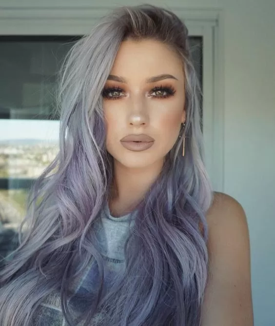 silver purple ombre
