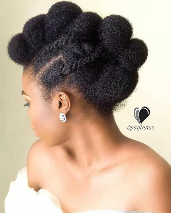 wedding black natural updo