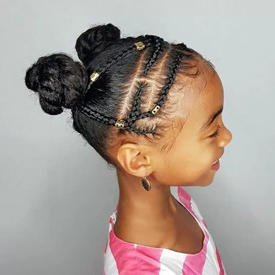 double bun and braids