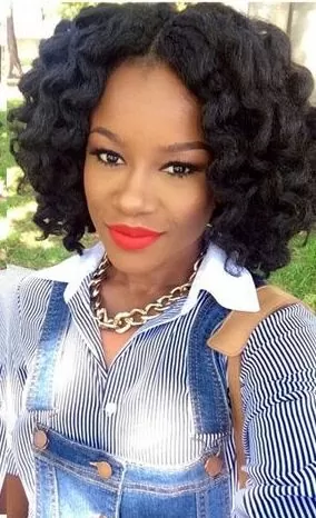 middle part curly marley hair