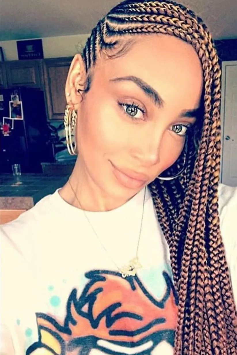 Lemonade Inspired Honey Side Part Feed In Braid Styles