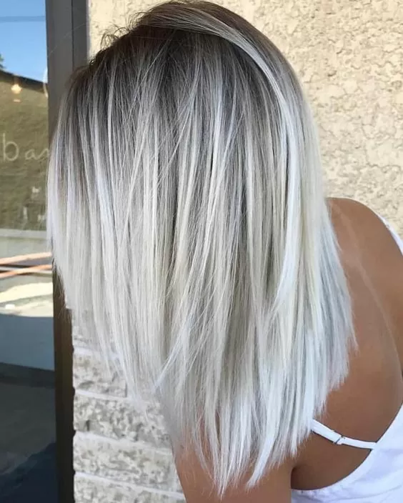 Ashy Brown and White Balayage