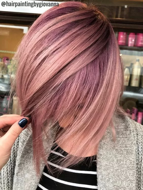 Dusky Pink and Lavender Balayage