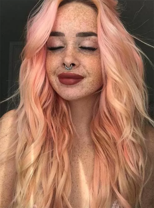 Blorange and Pink Beachy Waves