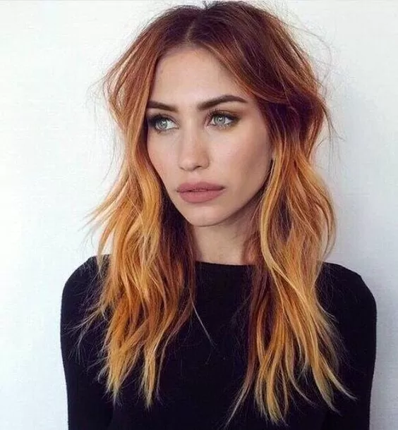 Bright Blorange Balayage Thin Hair