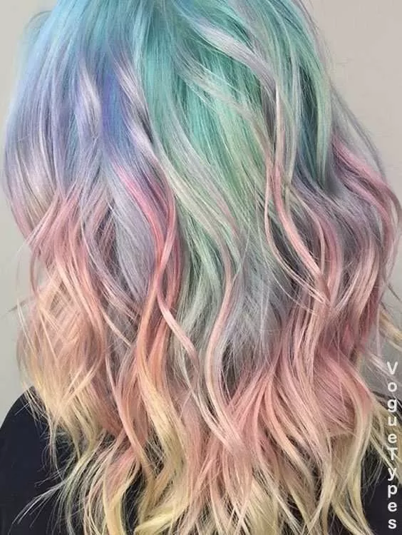 Multi-coloured Hair with Blorange Tips