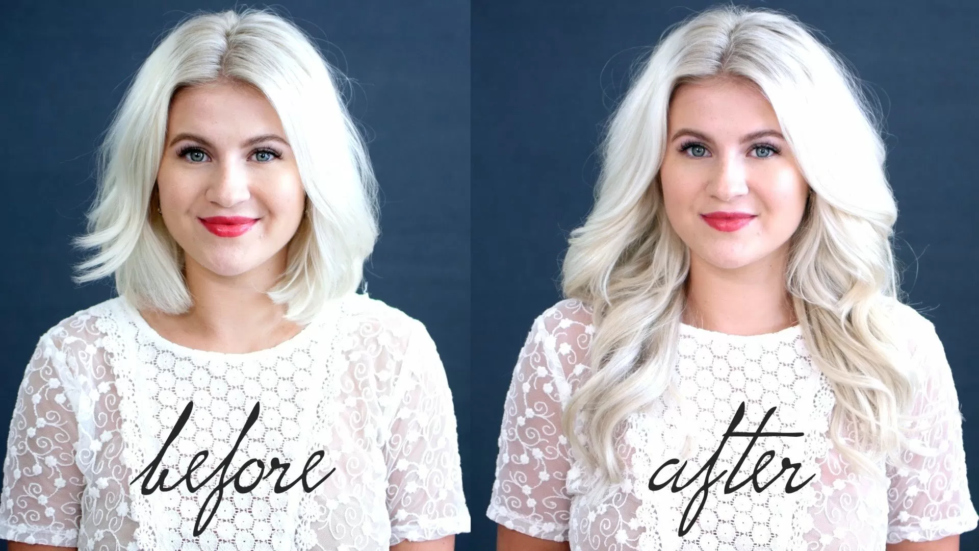 Short Hair Before and after extensions