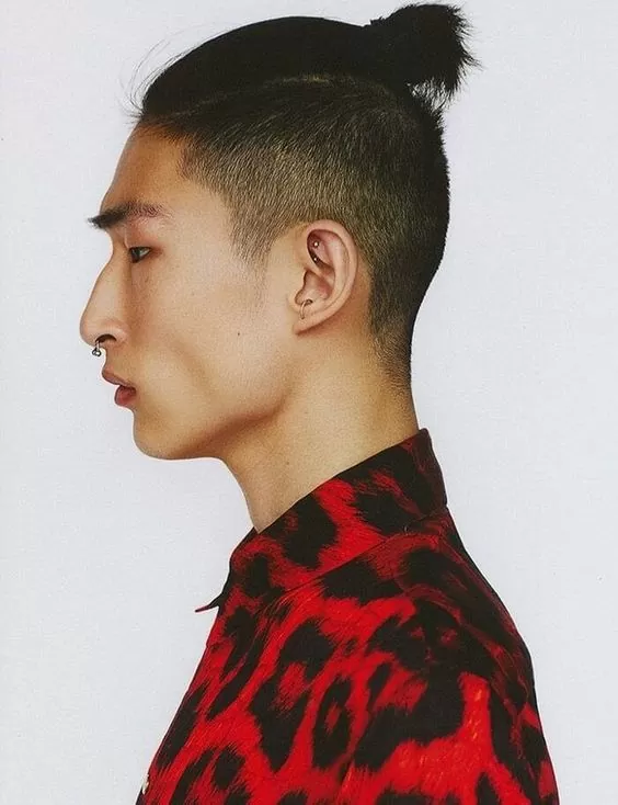 Korean Top Knot with Shaved Sides