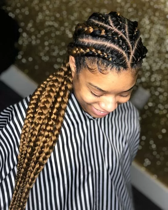 Progressive Amber Feed In Braids
