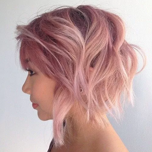 Curly Pink Bob