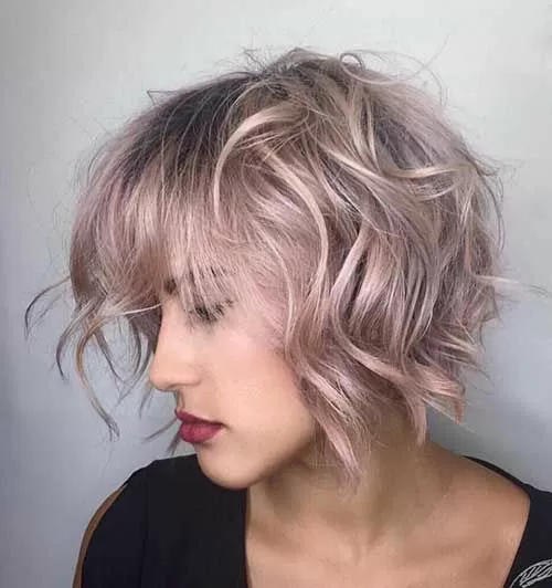 Messy Bob with Long Bangs