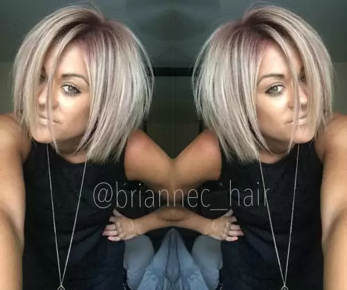 Blunt Bob with dark Roots