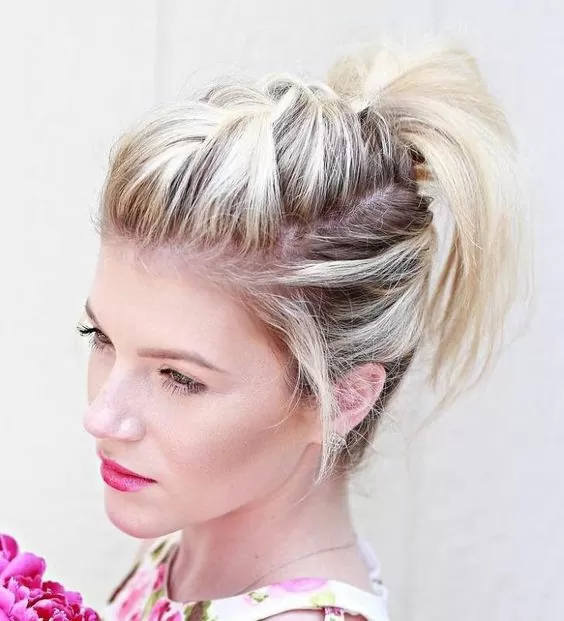 Braided Faux Hawk with Ponytail