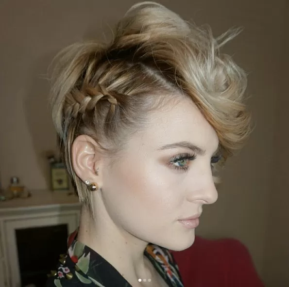 Pixie Cut with Half Head French Braid