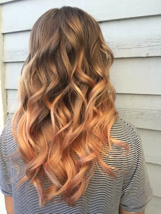 Brunette to Peach Ombre