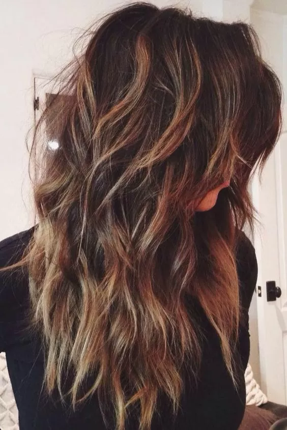 Long Wavy Layers with Tortoiseshell Highlights