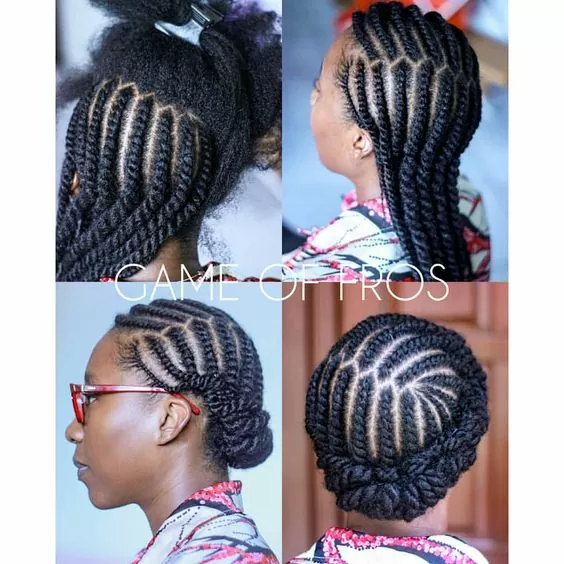 natural braids updo