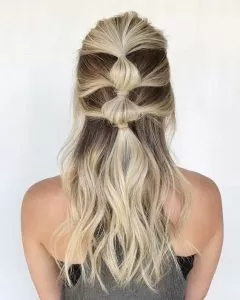 half up bubble ponytail