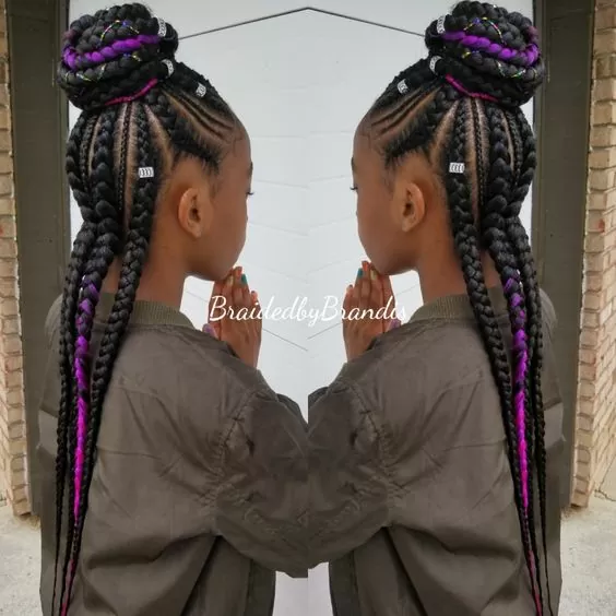 Purple Feed In Half Up