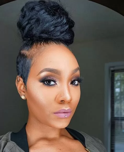 top knot on short pixie