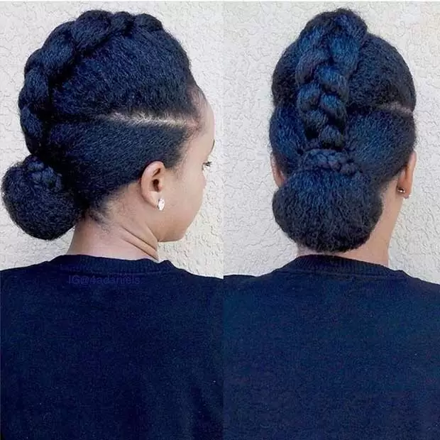 two bun braided updo