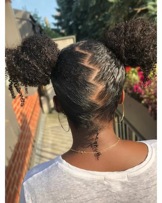 zigzag curly buns