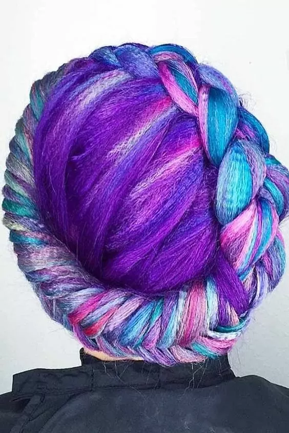 Crimped Hair in a Halo Braid