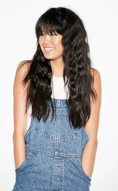 Long, Glossy Locks with Waves