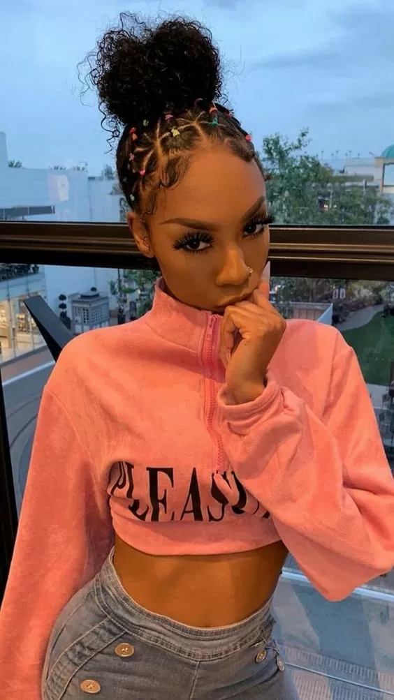 natural bun black hair