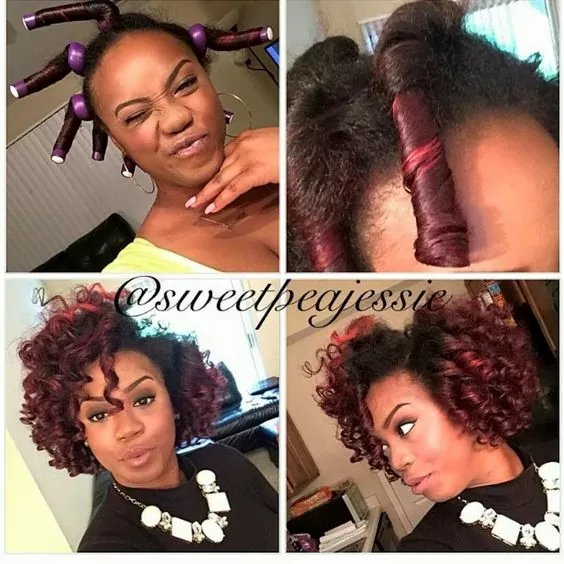 side swept red curls