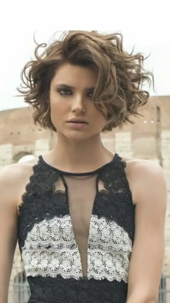 Choppy Layered Bob with Soft Curls