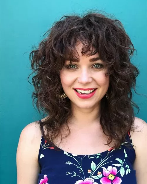Shaggy Cut with Loose Curls