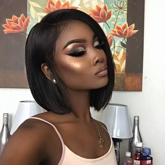 Straight human hair bob for black women