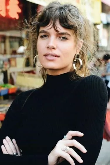 Ponytail with Wavy Wispy Bangs