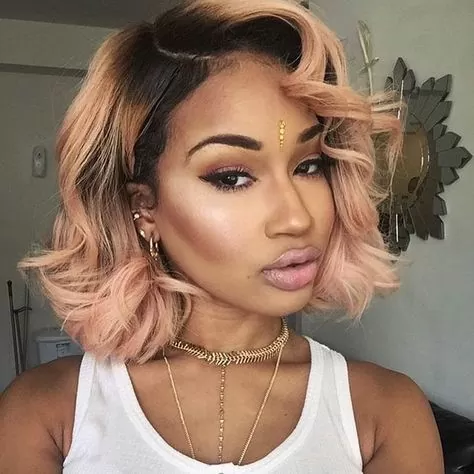 pastel pink bob
