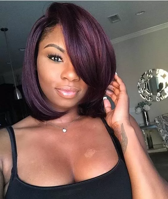 purple bob sew in