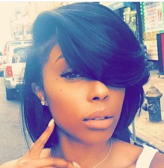 short black bob front bangs