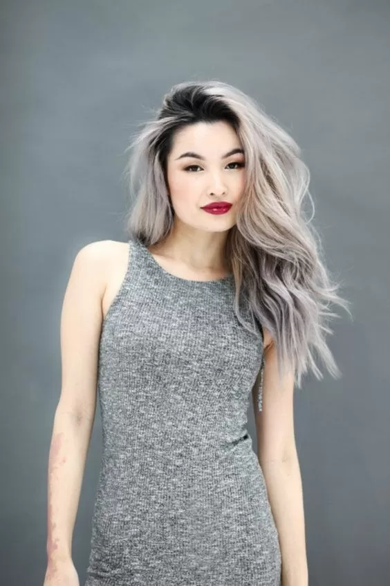 Silver Hair with Visible Roots