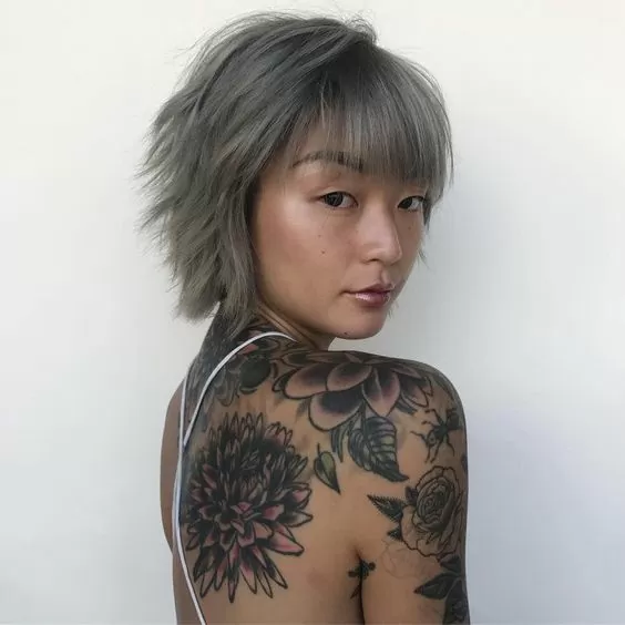 grey messy bob
