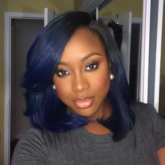 Blue Sew In Bob