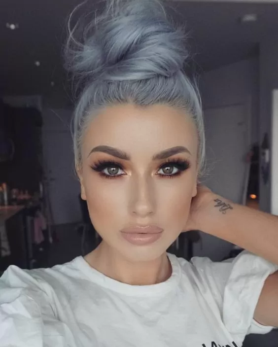 Metallic Silvery Grey Hair