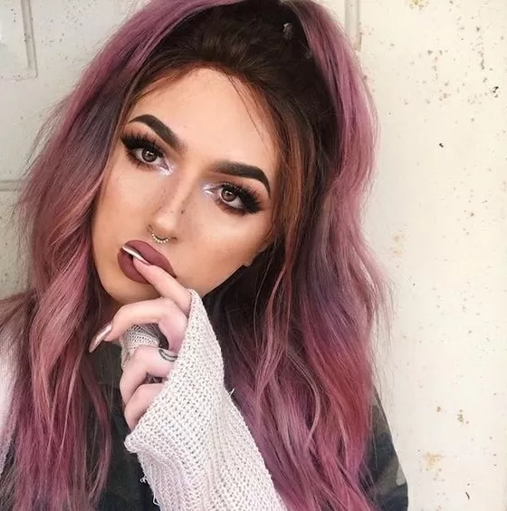 Smokey Mauve Hair for Hazel Eyes