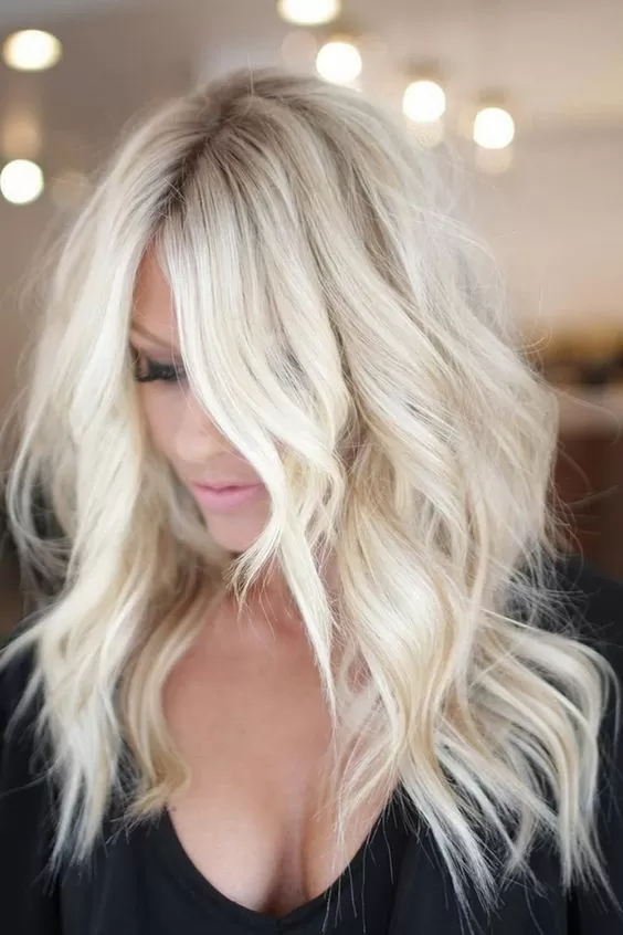 Bright Platinum Blonde Waves