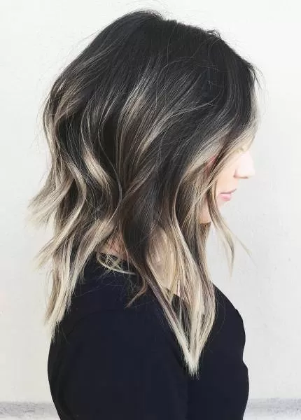 Tousled Bob with Toasted Coconut Highlights