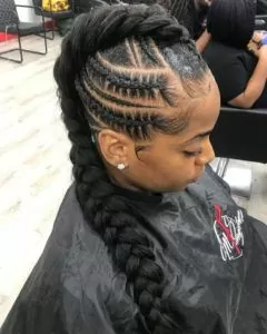 Mohawk braid with weave