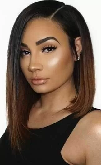 Ombre asymetric sew in bob