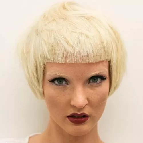 Platinum Blonde with Box Bangs