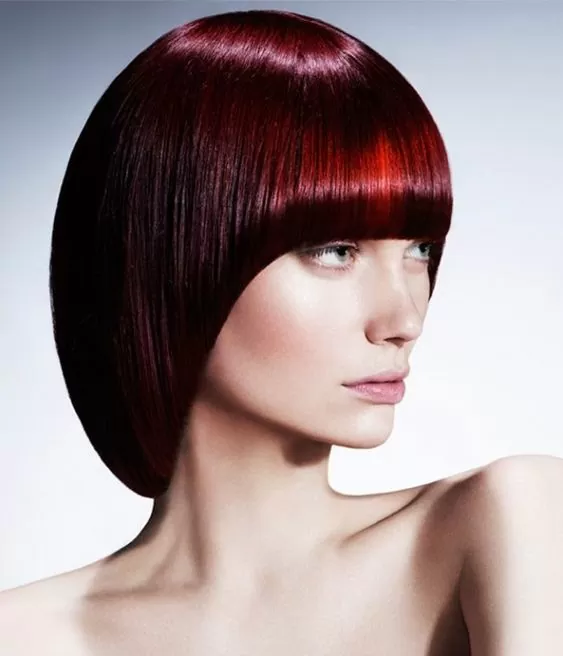 Super Sleek Black and Red Pageboy