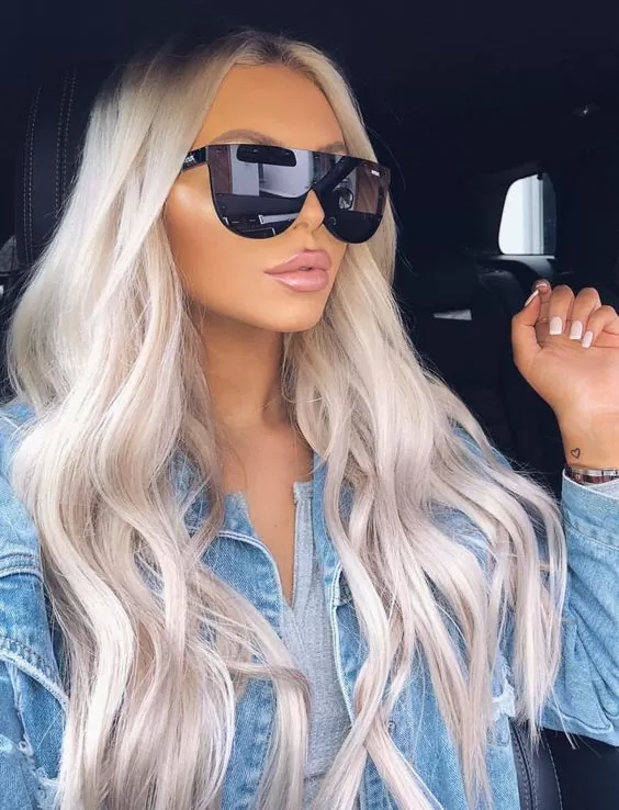 Icy Blonde with Subtle Lilac Highlights