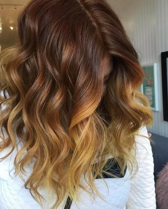 Mahogany Base with Partial Honey Ombre